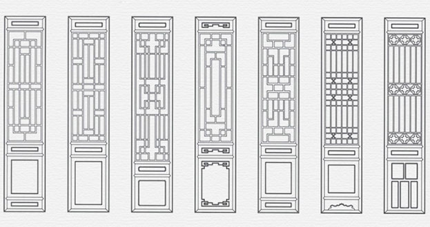 夹江常用中式仿古花窗图案隔断设计图